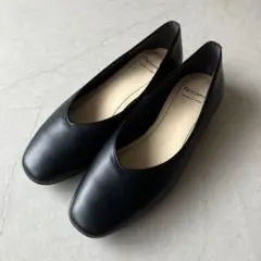 facciamo iruma 23cm 黒 フラットパンプス 本革 撥水 美品