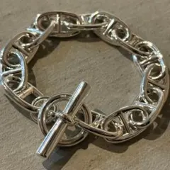 ヴィンテージ シルバー 925 10コマ ブレスレット Tバー 新品 刻印 