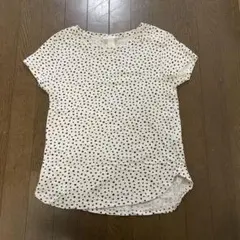H&M ホワイト・ドット 半袖Tシャツ XS