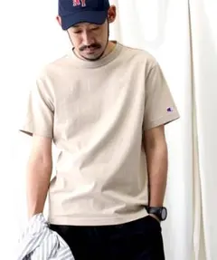 チャンピオン、Champion 、半袖Tシャツ、Lサイズ、ベージュ