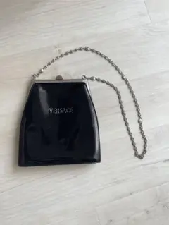 VERSACE 黒 エナメル　ハンドバッグのサムネイル