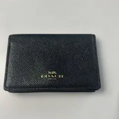 COACH ブラック レザー 名刺入れ
