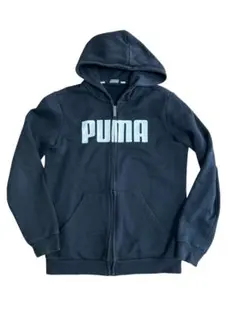 PUMA プーマ　ブラック ジップアップパーカー　キッズ　男の子　上着