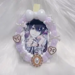 【65】トレカケース ホイップデコ　パープル×ホワイト