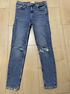 ZARA ザラ ダメージ デニム ジーンズ パンツ 38 M