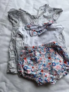 Jacadi ベビー セットアップ 88cm 24M 花柄　ワンピースセットのサムネイル