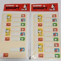 ⑦レトロ　スヌーピー　おなまえシール　２個セット