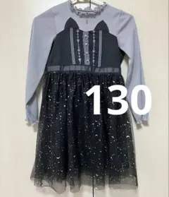 130★axes femme kids ワンピース 猫　シフォン