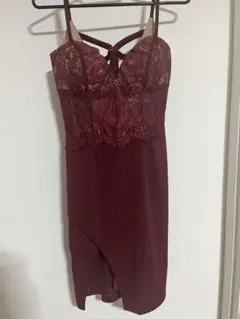 Andy キャバドレス 赤　レース　膝上　セクシー