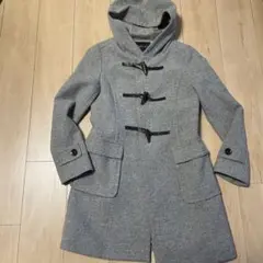 INDIVI インディヴィ カシミヤ混 ダッフルコート　Sサイズ グレーのサムネイル