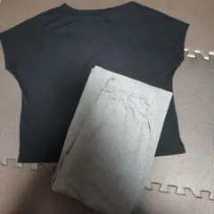 ルームウェア 上下セット ブラック×グレーのサムネイル