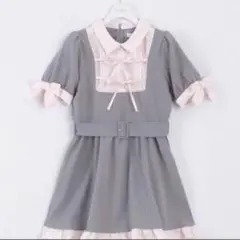 evelyn 袖フリルベルトワンピース ネイビー ミニワンピ【美品】 | Mercari
