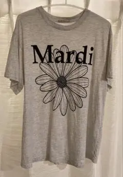 美品★Mardi ★杢グレー ★花柄Tシャツ