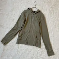 ギャップ ジップアップ パーカー フーディ 長袖 カーキ M 羽織 スウェット