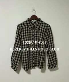 【大きいサイズ】BEVERLY HILLS POLO CLUB 長袖シャツ 4L