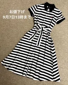 【美品】ポロラルフローレン　ボーダーワンピース　半袖　ベルト付き　S