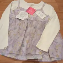ラプンツェル長袖トップスチュニック 新品120 中紫