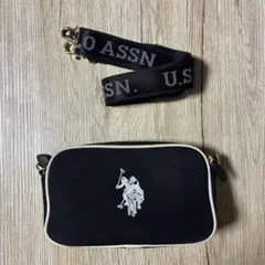 U.S.POLO ASSN 斜め掛けバッグ ホースロゴ キラキラ 中古