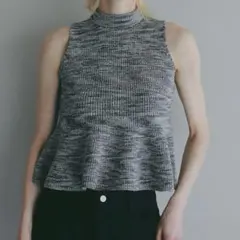CLANE PUFF NECK PEPLUM KNIT TOPSのサムネイル