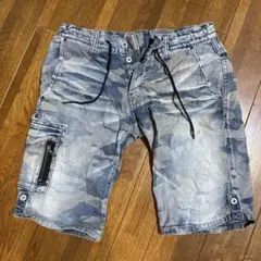 5351POUR LES HOMMES 迷彩柄デニムショートパンツ　古着