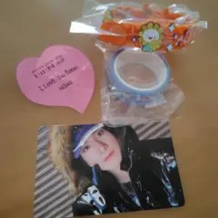 佐藤景瑚 トレカ　ジェオチャム ビラ　ラバーバンド　マステ　落下物ハート