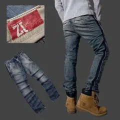 00s 希少 赤タグ ZARA JEANS Z1 サイドライン スキニー y2k