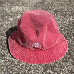 adidas ロゴ刺繍 vintage加工くすみカラー 色落ち◎ バケットハット