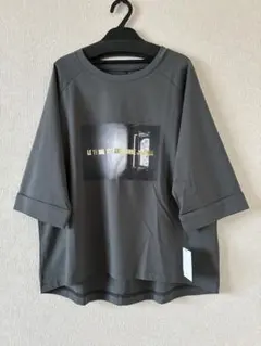 【専用です】　新品　ヤマダヤCLOVE 5分袖プリントTシャツ　ダークグレー