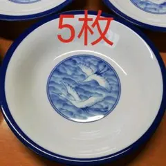 美濃焼 昭和レトロ Nichiei 鶴柄 中皿 5枚セット