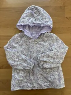 anyFAM紫色花柄フード付きウインドブレイカー110cm