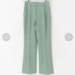 アーバンリサーチ　ミニギンガムチェックパンツ　緑　グリーン