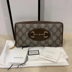 GUCCI グッチ ホースビット GGスプリーム ラウンドファスナー長財布 美品