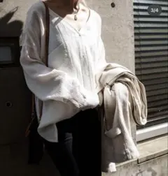 グラムリップス♡ vネックラージポケットシャツ♡ホワイトのサムネイル