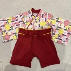 花柄袴風ベビー服 ロンパース カバーオール 80cm