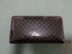 Gucci 長財布 黒 レザー GGパターン