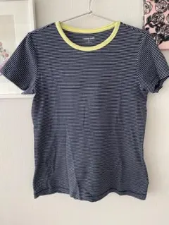LANDS' END ボーダーTシャツ ネイビー×イエローのサムネイル