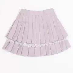 メゾピアノ 2段プリーツ　レーススカート　140