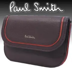 ポールスミス 2折財布外ジップ小銭入れワインレッド オレンジ ラウンドコーナー