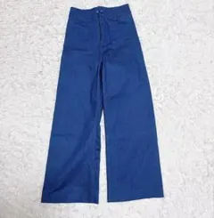 ZARA ワイドレッグ デニムパンツ ブルー