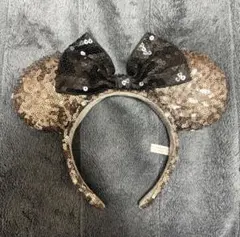 ディズニー　カチューシャ　ミニー　リボン　スパンコール