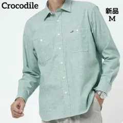【新品】クロコダイル ノンアイロン ダンガリー レギュラーシャツ M