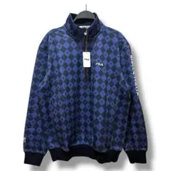 FILAゴルフハーフジップ長袖プルオーバーL総柄ブルーメンズスポーツウェア新品のサムネイル