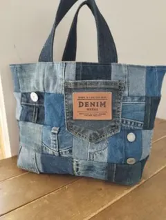 No.1344ハンドメイド★トートバッグ★デニムリメイク★パッチワーク