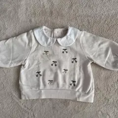 チェリー刺繍トレーナー クリーム色