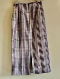 チェック柄タイトロングスカート