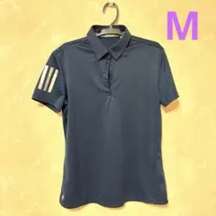 【アディダス】使用感なし　Mサイズ　紺　ポロシャツ　adidas