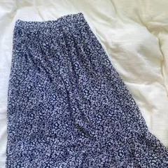 SPRAYPREMIUM スプレイ 花柄 フレアスカート 青 ブルー ロングのサムネイル