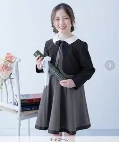 devirockキッズフォーマルワンピースチャコール 120㎝