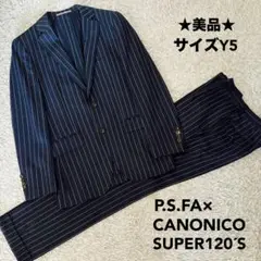 【美品】P.S.FA パーフェクトスーツファクトリー カノニコ生地 ストライプ