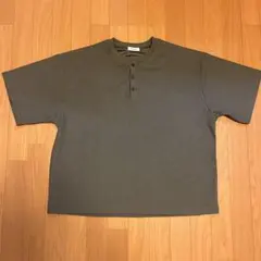 Regen Glanz ヘンリーネック ワッフルTシャツ ブラック - メルカリ